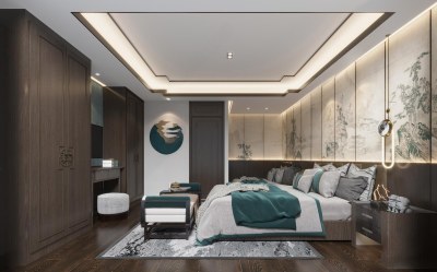 新中式主卧3D模型下载